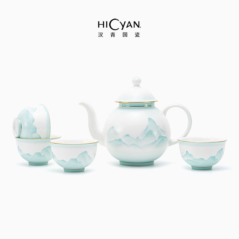 漢青國瓷「山水同光」4/6頭和合中式茶具 禮盒套裝 中式 茶具