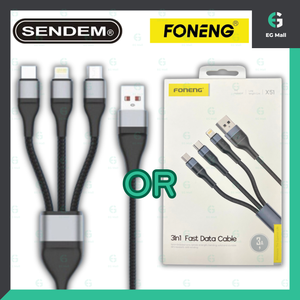 Foneng X51 / X112 3 IN 1充電線 / Sendem 3 IN 1充電線/Verbatim 66885 隨機出貨 * 1  