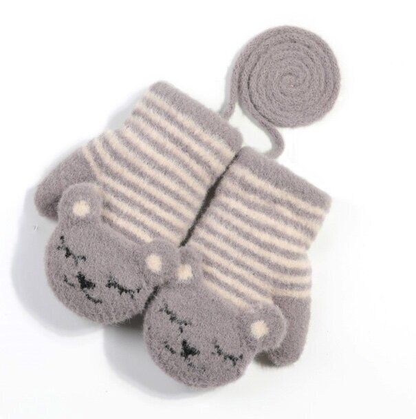 加厚防風連指保暖手套(建議4-8歲  DR39 ；香芋色)