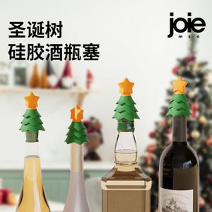 加拿大joie圣诞树红酒瓶塞硅胶瓶盖万用玻璃瓶葡萄酒苏打水塞子 