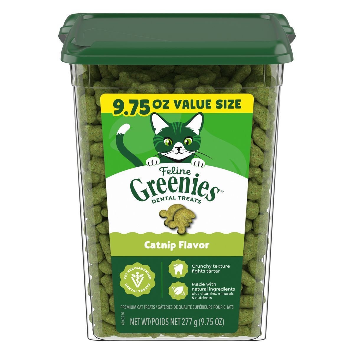 GREENIES Dental Biscuits for Cats - Catgrass Flavored Treasure Bucket (277g)(New and old packaging r