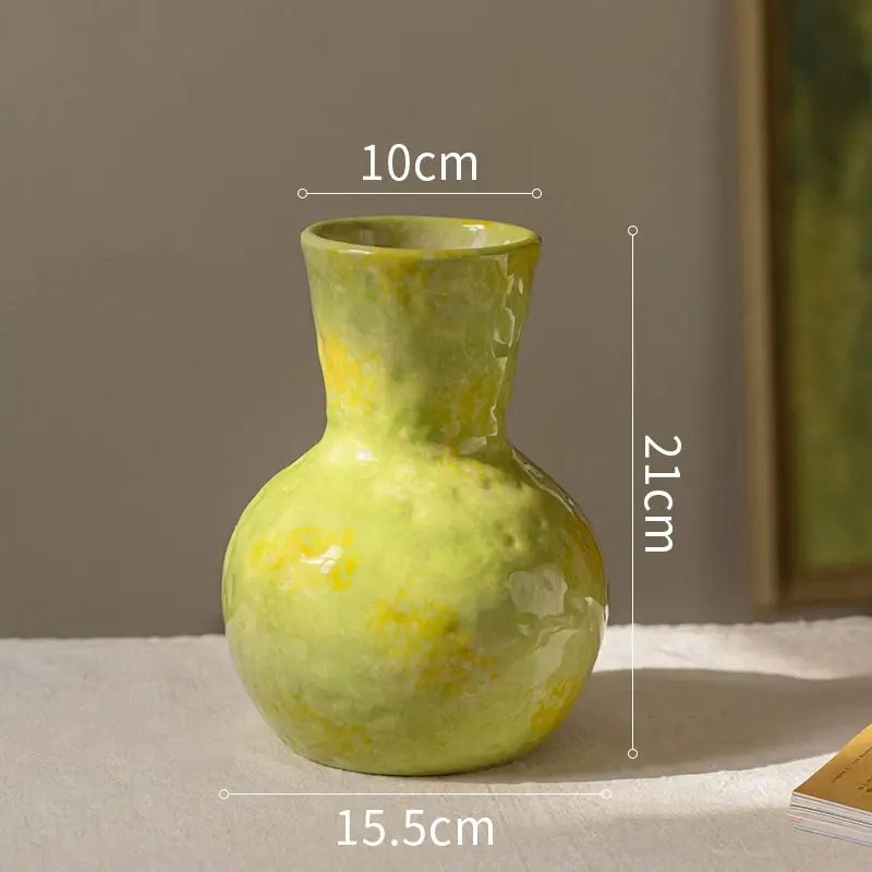 中古風輕奢陶瓷花樽高階感ins風客廳插花器餐桌水培鮮花裝飾擺件