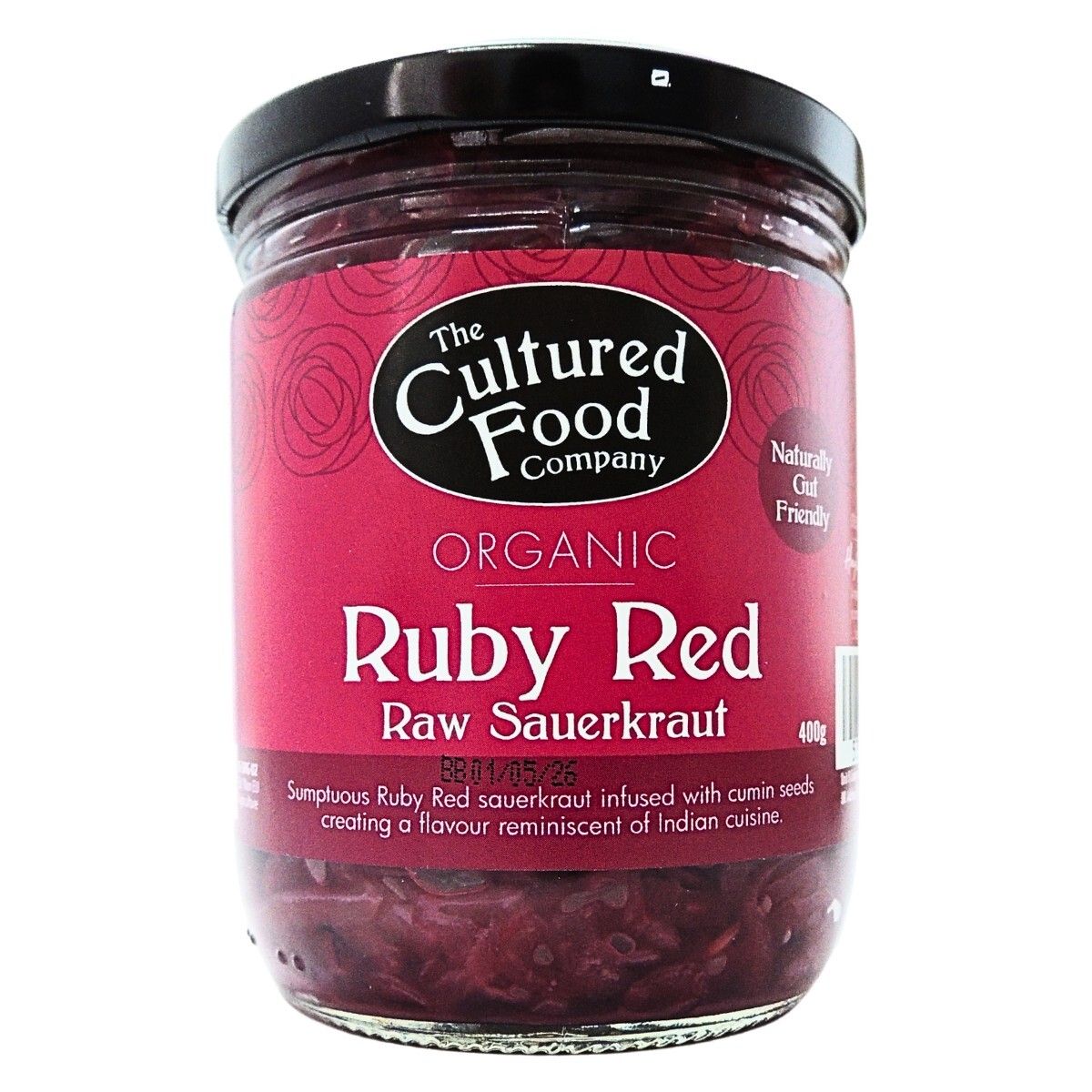 Organic Raw Ruby Red Sauerkraut (Unpasteurized)(400G) | Expiry:01/May/2026 (Parallel Import)