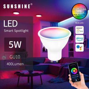 SUNSHINE LUMI 智能LED燈膽 - 5W / GU10 / RGB彩光+CW黃白光 1600萬種顏色光效 (SGU10B-5W)