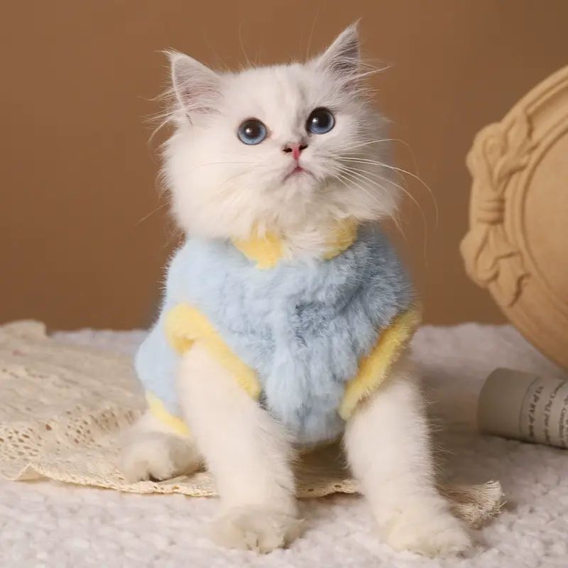 日本MUJIQ Pet猫咪衣服保暖布偶小猫马甲棉衣加绒猫猫宠物秋冬款