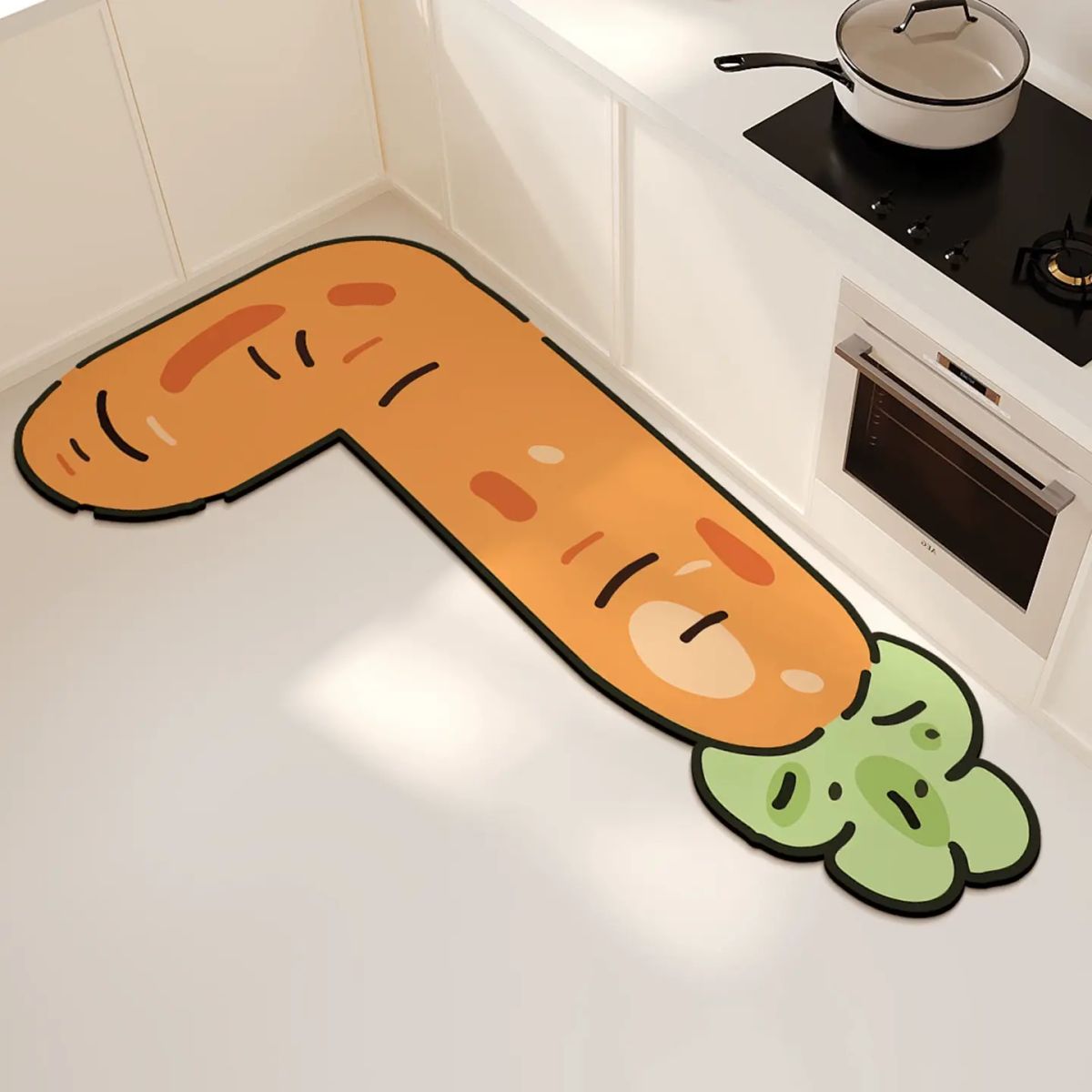卡通厨房专用地垫家用耐脏防滑防油可擦免洗L型地毯吸水速干脚垫
