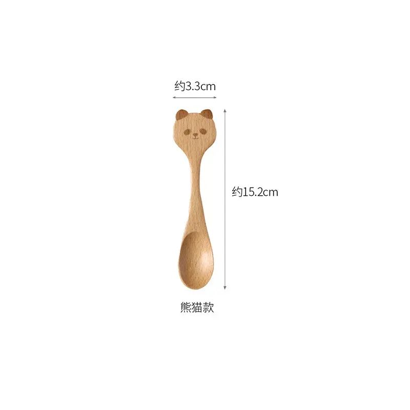 FaSoLa家用清新可爱榉木调羹厨房实木卡通木勺日用餐厨饮具勺子