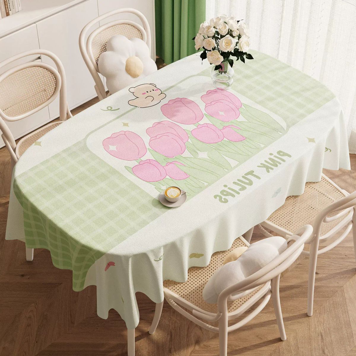 Cartoon Oval Table Cloth Waterproof Oil-proof