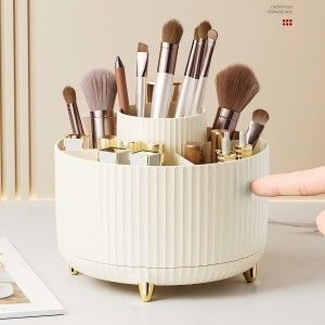 Press makeup brush storage tube, dust strap cover, grid sorting box