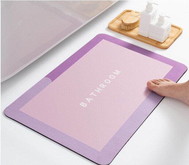 浴室矽藻地墊【香芋粉紫（矩形）】尺寸【40*60cm】