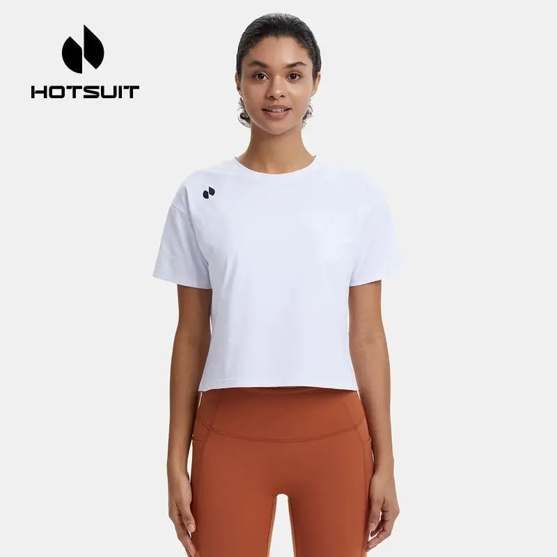 hotsuit後秀短袖T恤女士2025夏季露腰透氣T恤跑步運動寬鬆健身服6941986711136