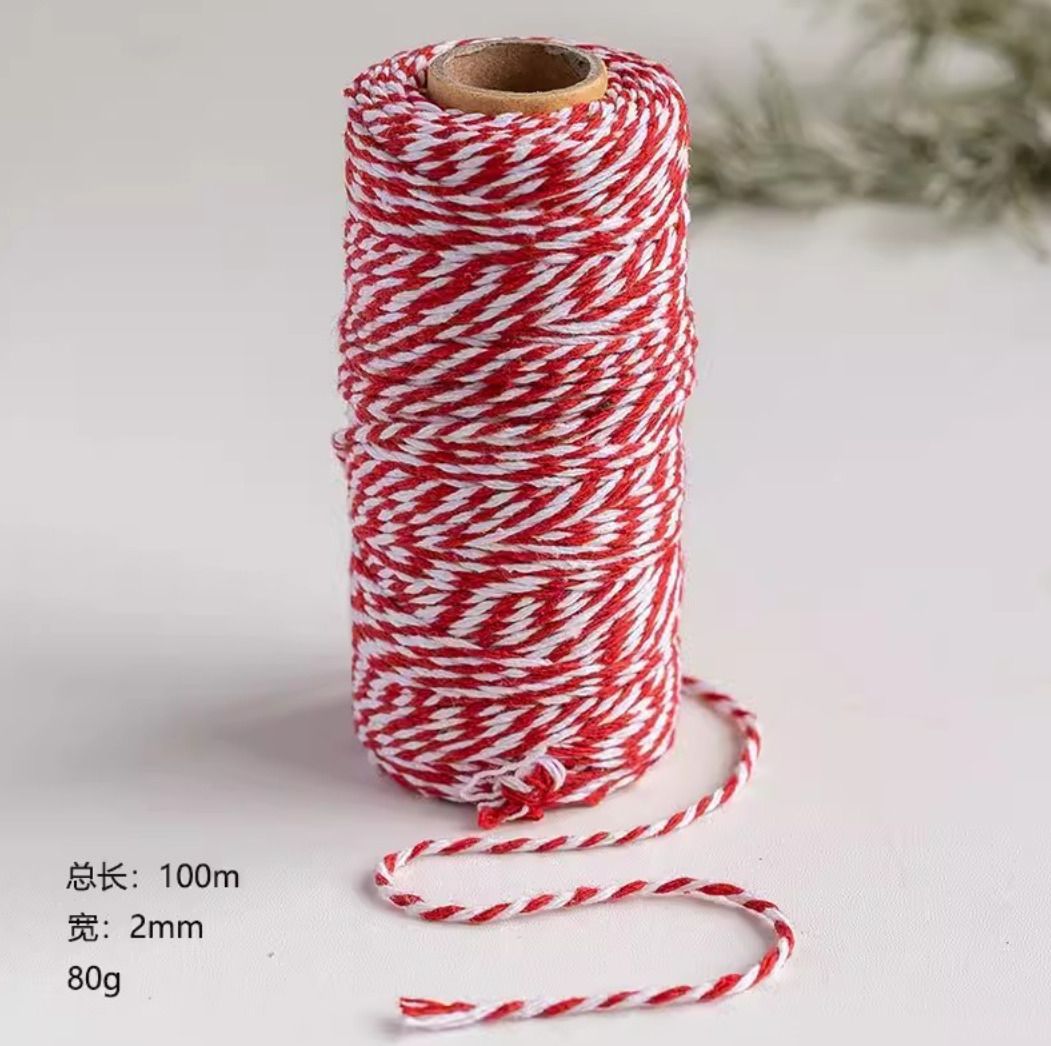 Red Rope Threads X'mas Offer | Red and white cotton rope cotton thread Christmas party ...