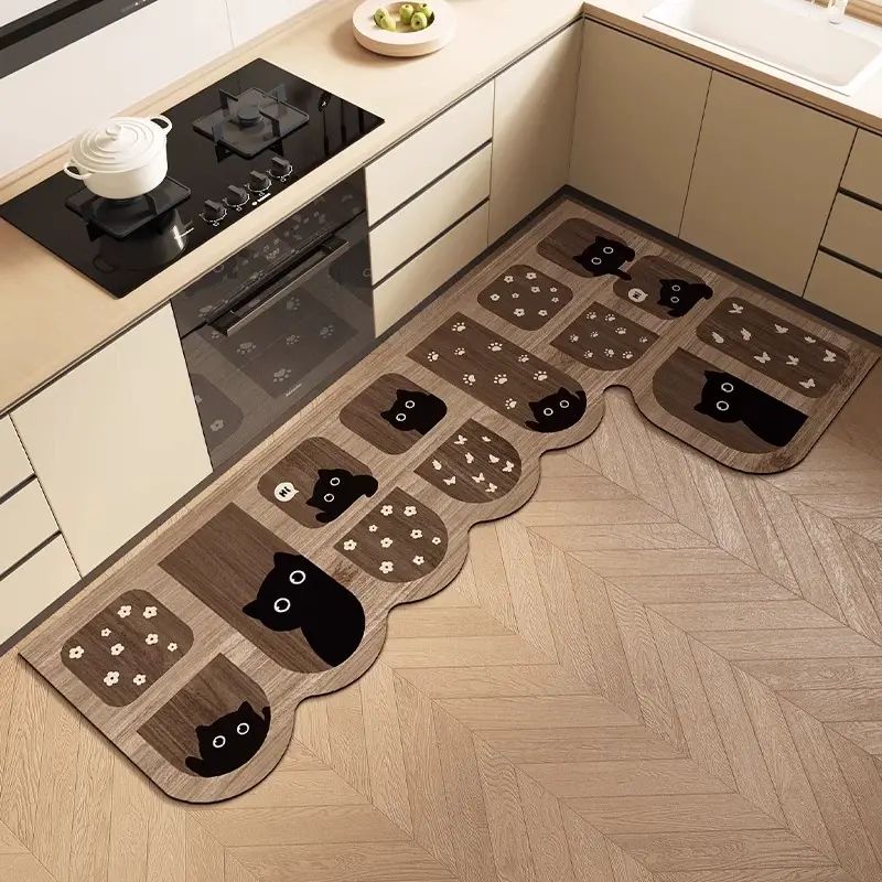卡通厨房专用地垫家用耐脏防滑防油可擦免洗地毯浴室吸水速干脚垫