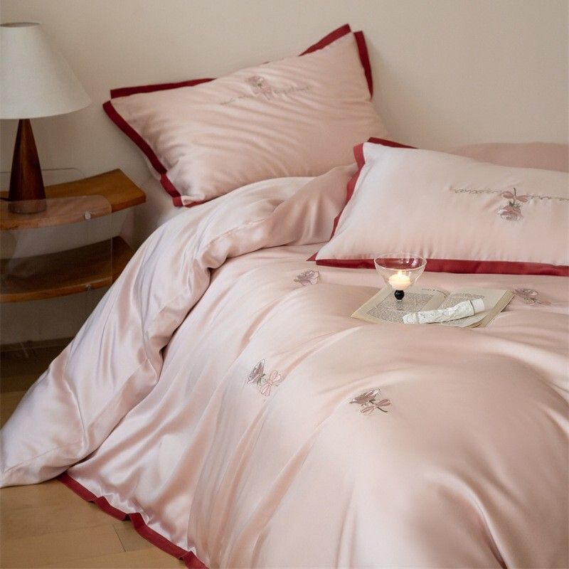 60支莱赛尔天丝床品套装|  银丝抗菌天丝四件套条纹凉感莱赛尔被套床单