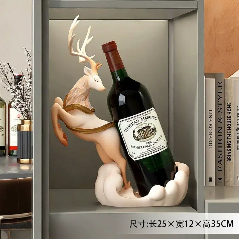 福鹿红酒架摆件酒柜装饰品客厅展示柜餐边柜实用酒托乔迁开业礼物