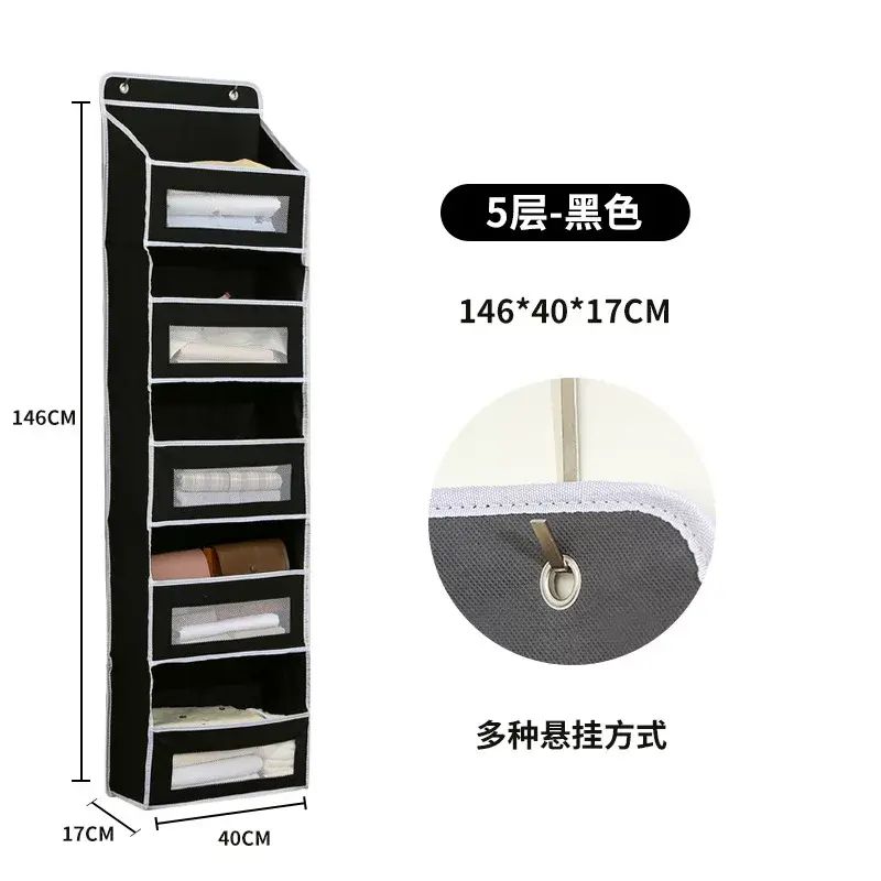 Multi-layer visible door hanging bag, large capacity foldable household toy sund