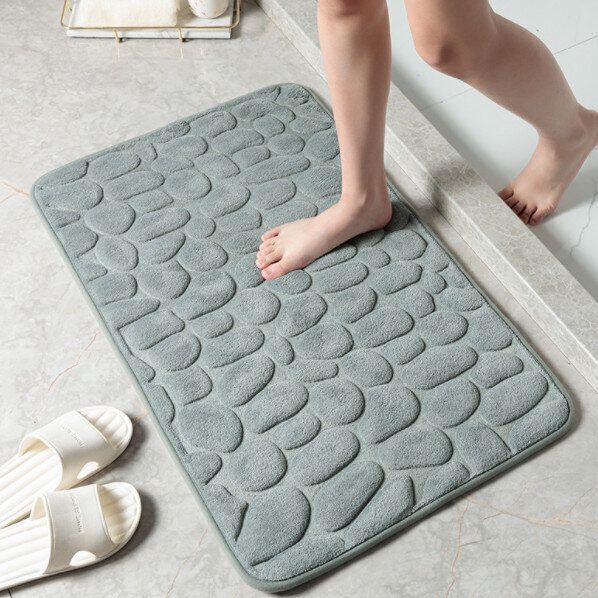 防滑速乾地墊（灰色  40*60CM）【無紡布防滑底】