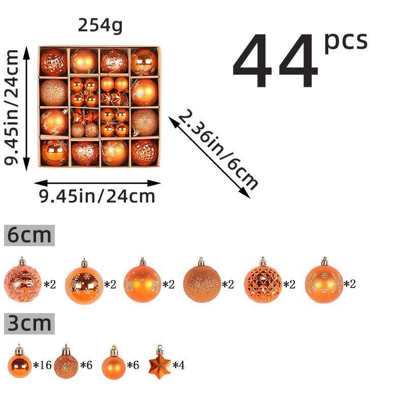 （R1-28（橘色））圣诞树装饰彩球-圣诞球派对礼盒套装 圣诞树挂饰