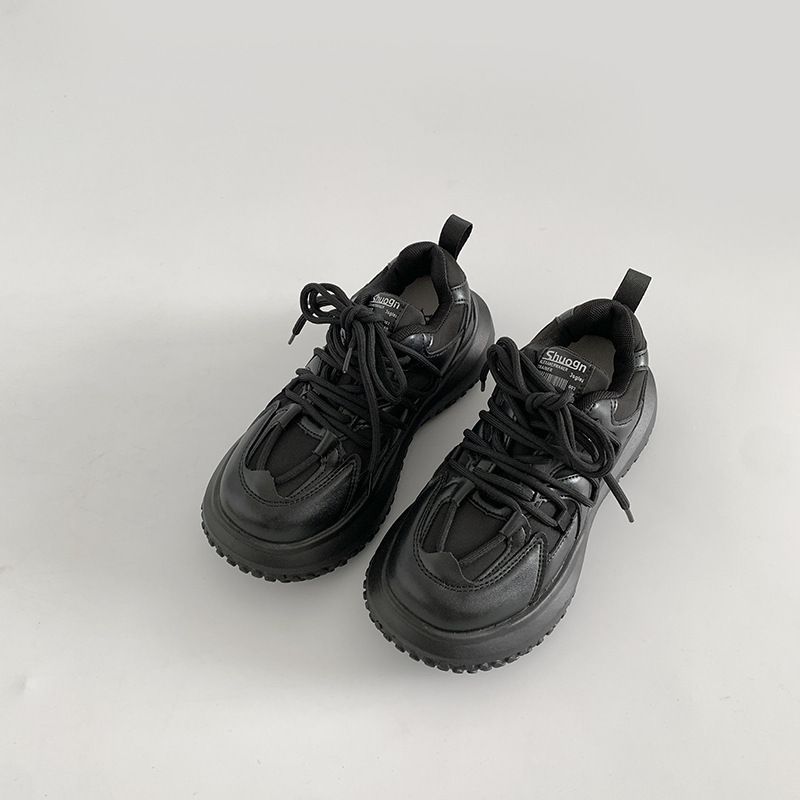 Women's Trendy Vintage Fall All Match Student Lightweight Sneakers with White Platforms