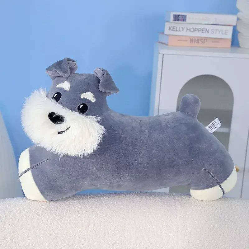 新款長條狗獵長犬狗抱枕可愛雪納瑞毛公仔女生床上抱睡狗狗玩偶