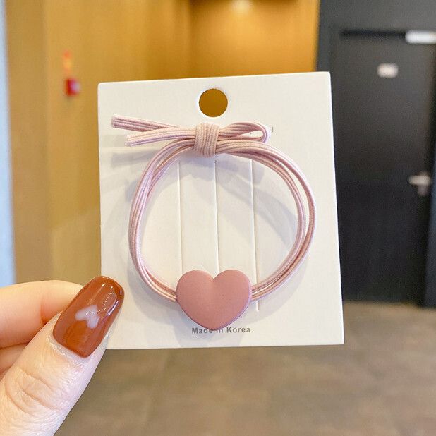 兒童愛心小橡皮筋 頭繩 髮繩 髮圈 髮飾（3粉色愛心粉色皮筋）#03 #N02_073_776(D1-3)