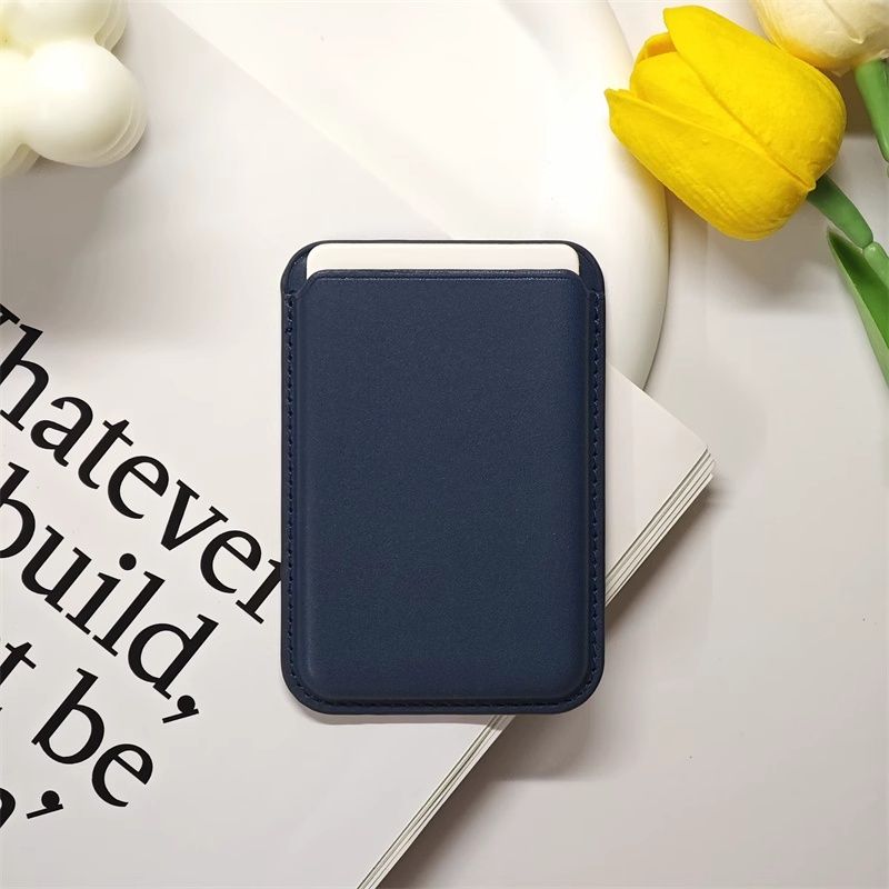 【藍色】iPhone MagSafe 皮革卡套  磁吸背貼 pu卡套 手機背貼磁吸卡包 磁吸卡套 