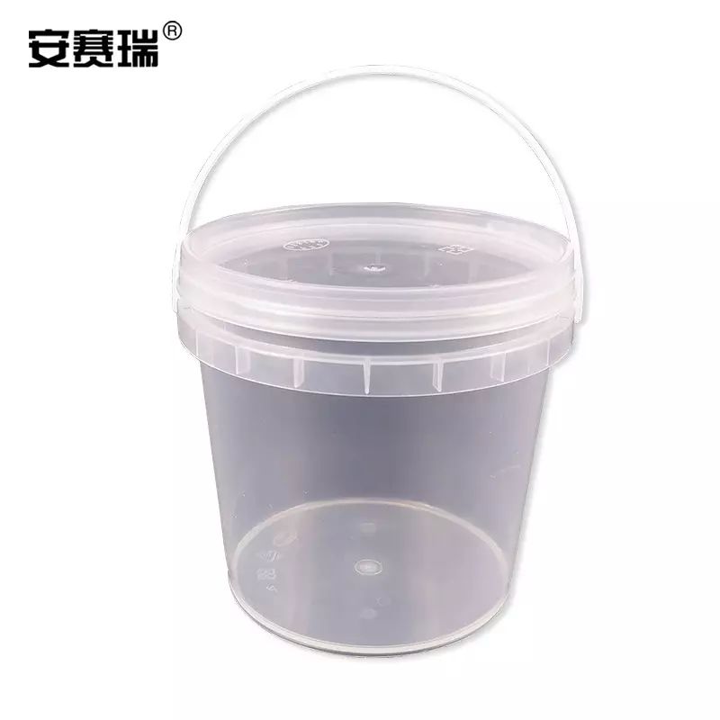 安賽瑞 透明塑膠桶 5L 密封打包桶水桶   有把手  25110 BJ