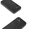 Black Frame Two-color Calf Texture PU Phone Case For iPhone 16 (Black)