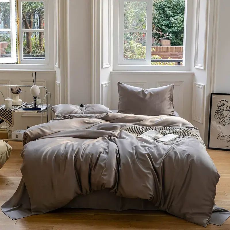 Class A 100-count Lyocell Tencel Four-Piece Set Baby-Grade Ice Silk Duvet Cover Tencel Three-Piece S