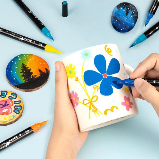 60 Acrylic Paint Pens, Acrylic Paint Markers, Fabric Markers For Textile, Canvas, Rock, Glass, Wood, Paper, Pumpkin, Diy, Paint Markers For Kids And