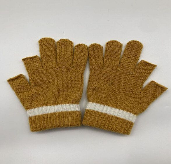 冬季兒童純色防寒保暖手套（橙色）【均碼】