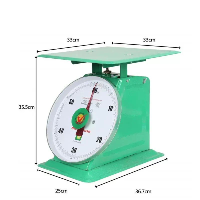 綠色彈簧度盤秤60kg/50kg/100kg平板秤 越南機械檯秤工廠批發價