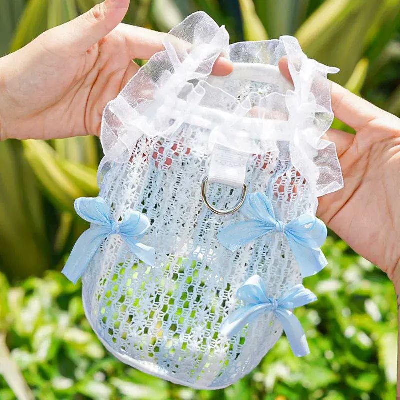 貓咪鏤空木耳花邊背心春夏狗狗衣服狗衣服貓咪衣用品仙女布偶吊帶