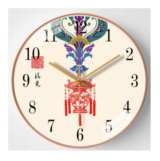 簡約家用裝飾掛牆掛鐘（中國風福氣臨門）【16英寸】
