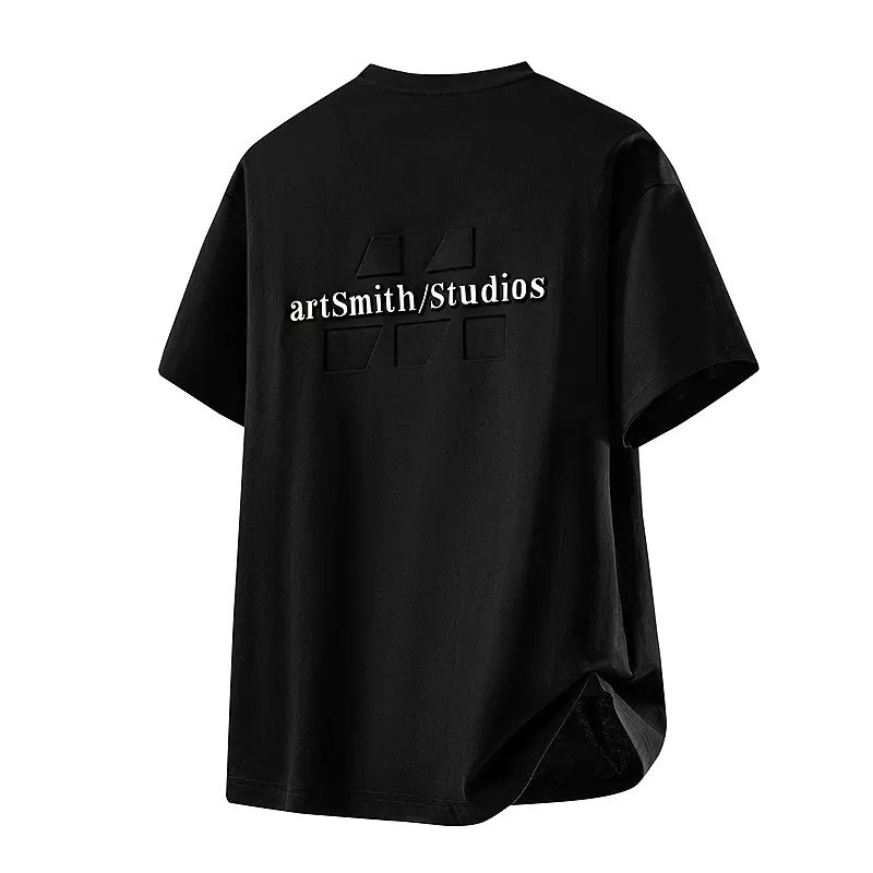 潮牌短袖T恤男夏季2025新款立体浮雕压印上衣舒适百搭薄款半袖t恤