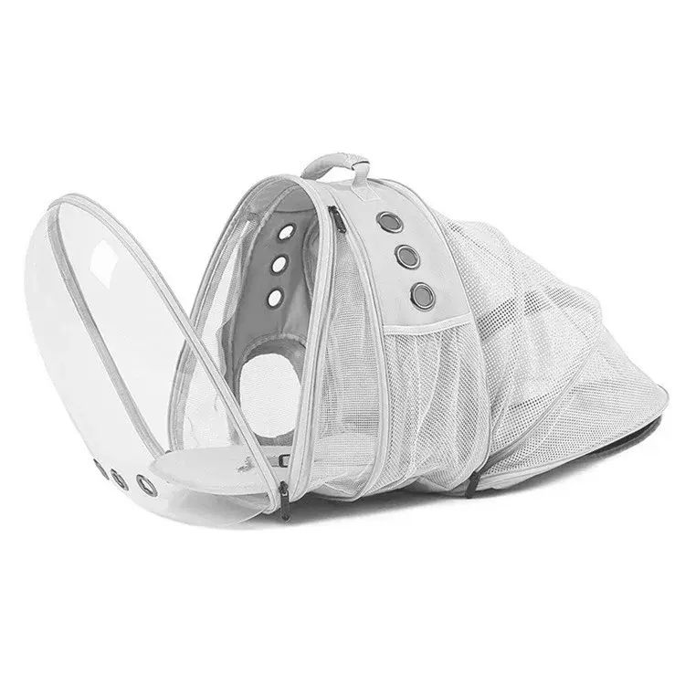 Transparent Pet Travel Bag, Expandable Backpack, Cat Space Breathable Portable Carrier