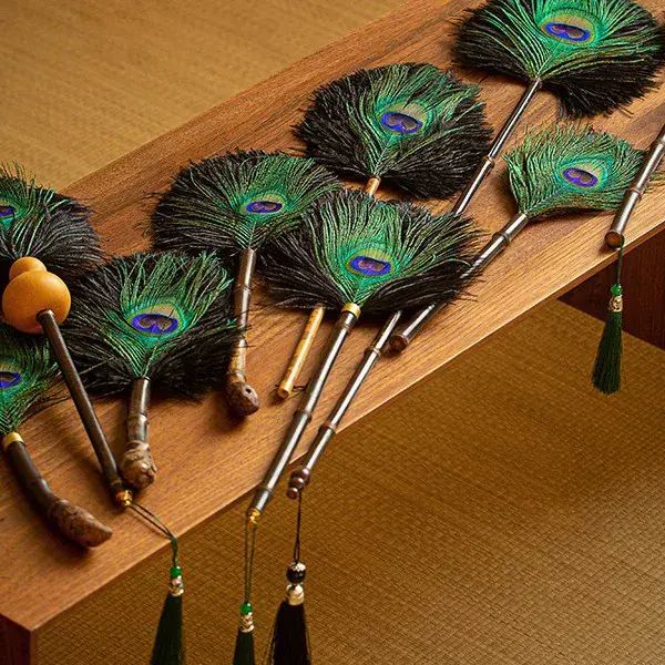 紫竹鸵鸟毛除尘掸吸尘家用扫灰根孔雀羽毛鸡毛禅子掸装饰茶室