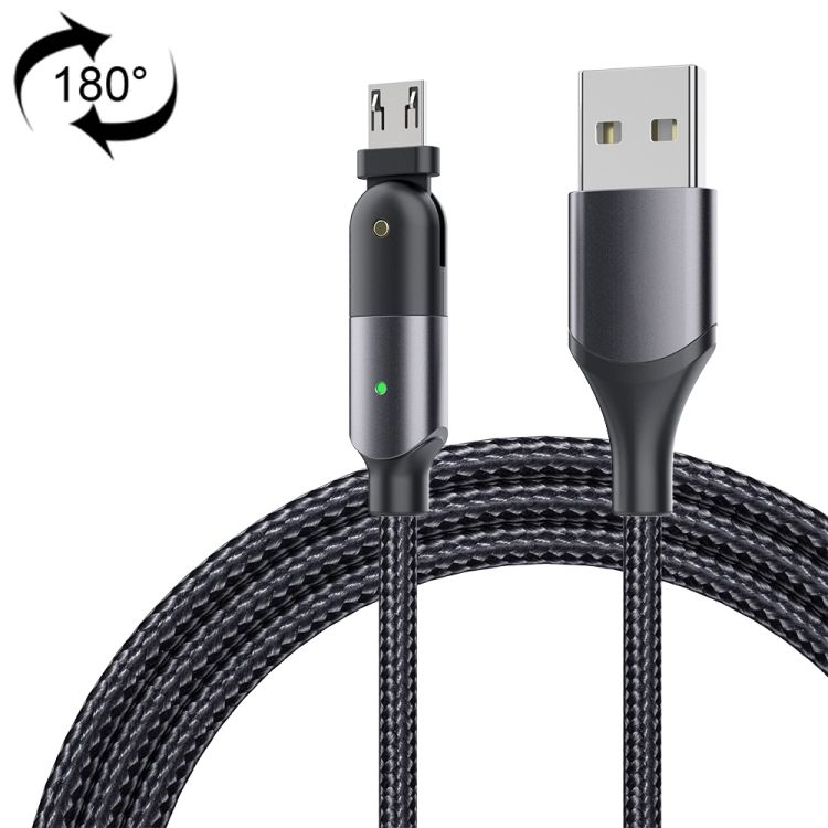 FXCM-WY0G 蜿蜒系列 2.4A USB轉Micro USB 180度旋轉數據線，線長:1.2米（灰色）