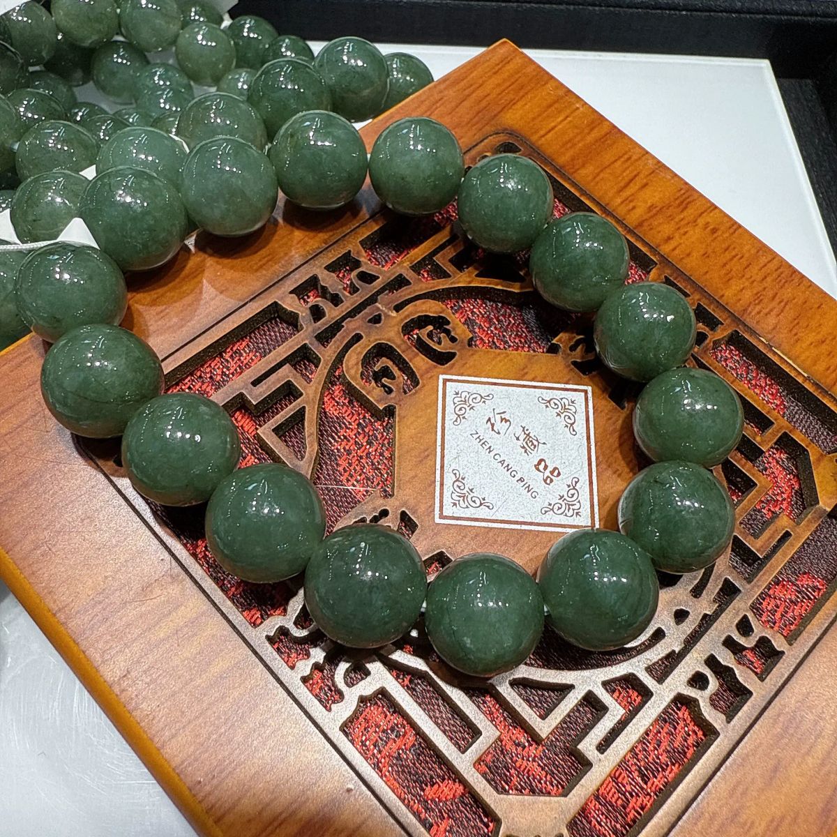 a11缅甸翡翠油绿手串13+