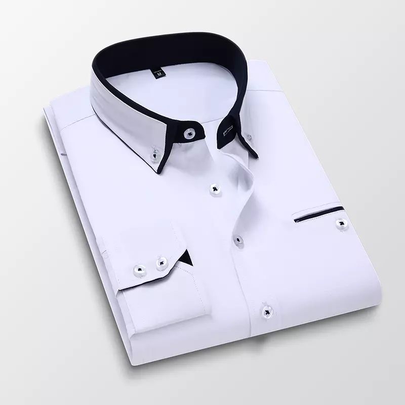 High-quality Button-down Collar Men's Long-sleeved Shirt, New Style for Spring and Autumn 2025