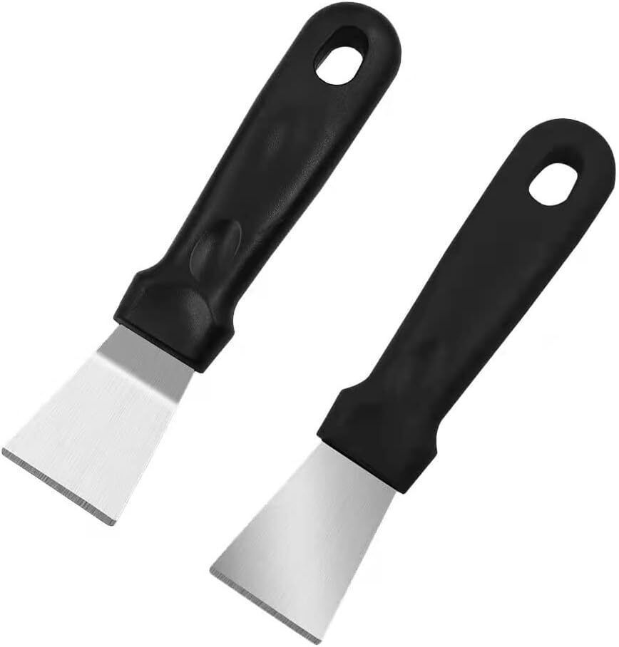2-pack of metal scraper tools for baking trays, small grill scraper suitable for outdoor hard baking