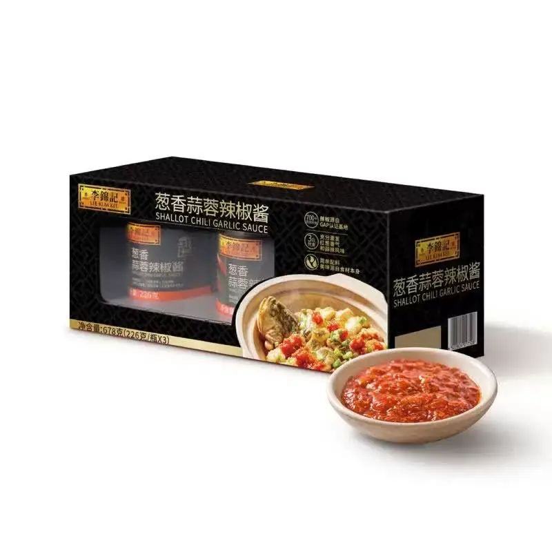 山姆会员商店正品 李锦记葱香蒜蓉辣椒酱226gX3瓶 山姆超市辣椒酱