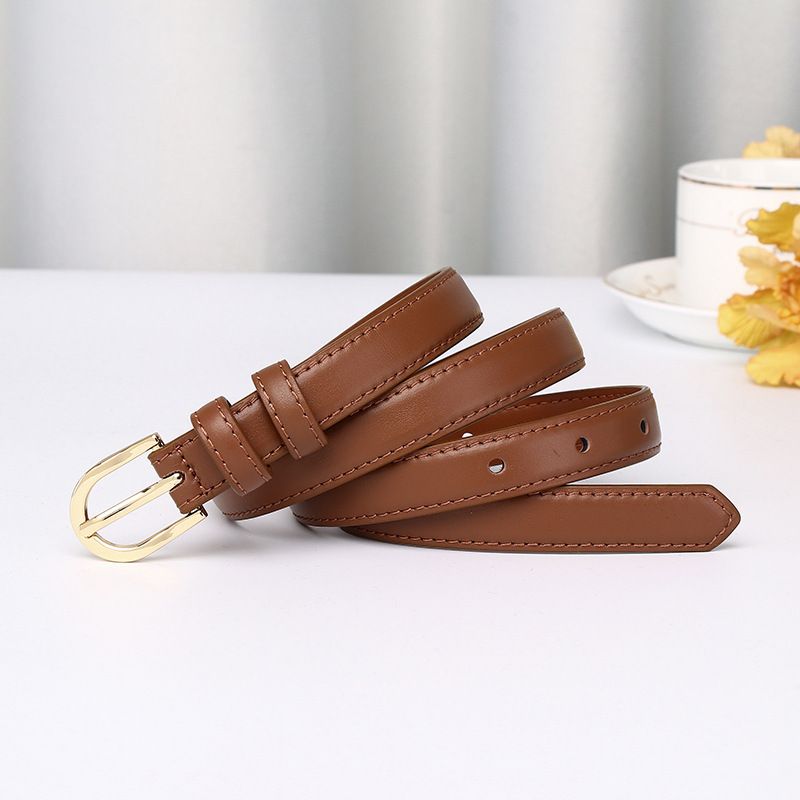 時尚簡約輕奢百搭高級感真皮皮帶女韓版裝飾細腰帶配裙子褲腰帶女