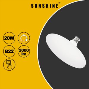 LED燈膽(UFO飛碟燈) - 20W / B22釘頭 / 牆身開關三色溫 (不可調光暗及不可遙控) #LED燈泡 #LED飛碟燈 #LED天花板燈膽 (LUFOB-20B22T)