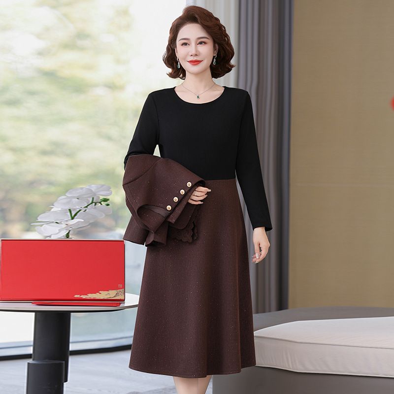 妈妈春装婚宴礼服套装高贵年轻喜婆婆两件套婚礼喜服平时可穿