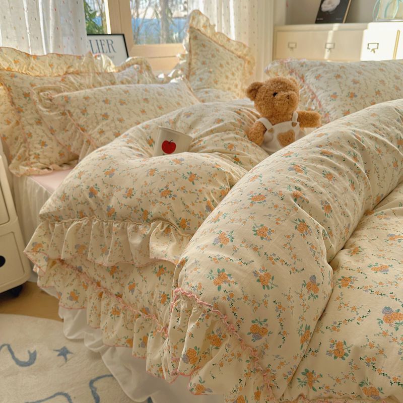 Four-piece / Three-piece bed sheet and pillowcase set, high-quality washed cotton set