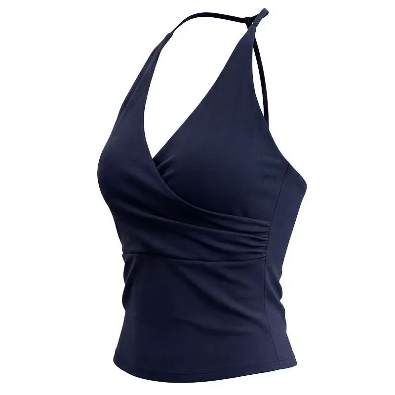 Yoga vest top Pilates neckline backless with built-in bra sports underwear summer