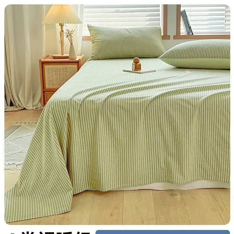 全棉水洗棉床单单件100纯棉学生宿舍单人双人被单枕套三件套3