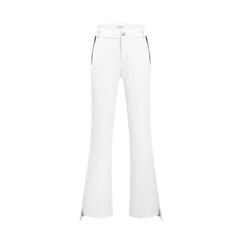 女士高尔夫球裤高弹高腰透气运动长裤喇叭裤纯色时尚显瘦休闲裤子