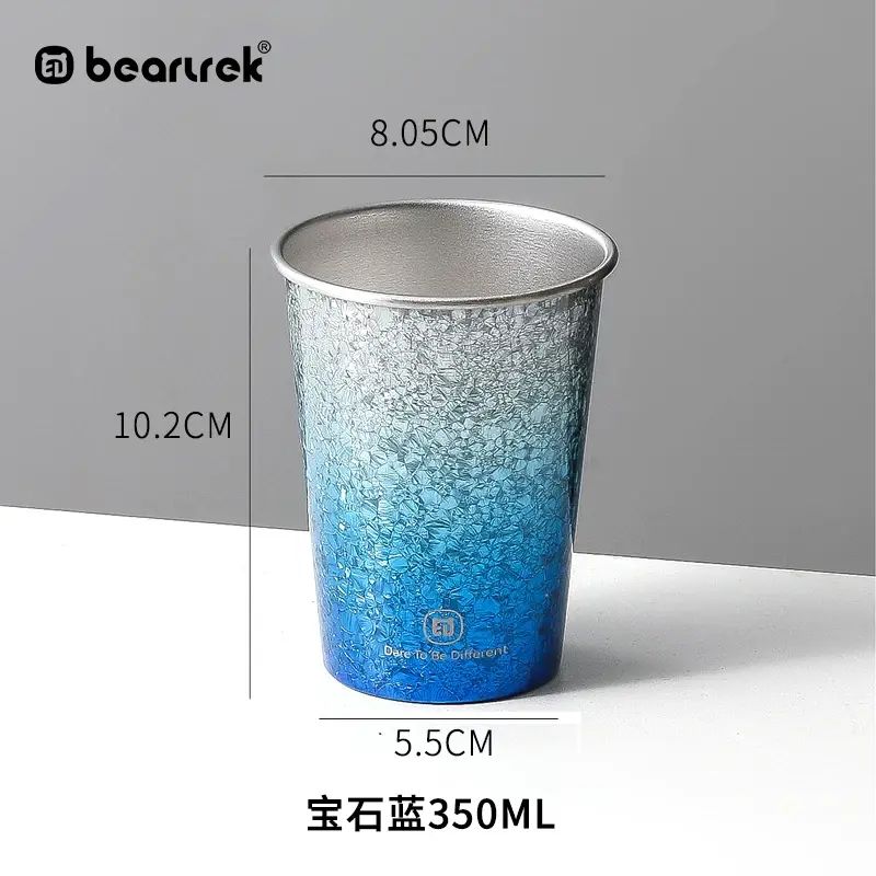 Stainless steel mouthwash cup  water cup  toothbrus 304 stainless steel  sapphire blue 350ml Free S